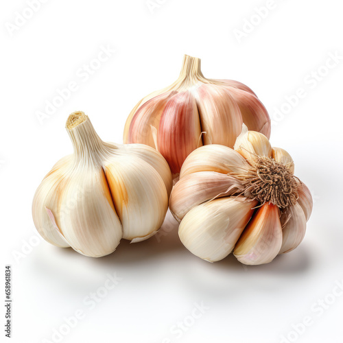  garlic isolated on a white background