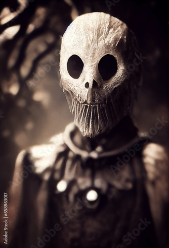 ghost in spooky Halloween background