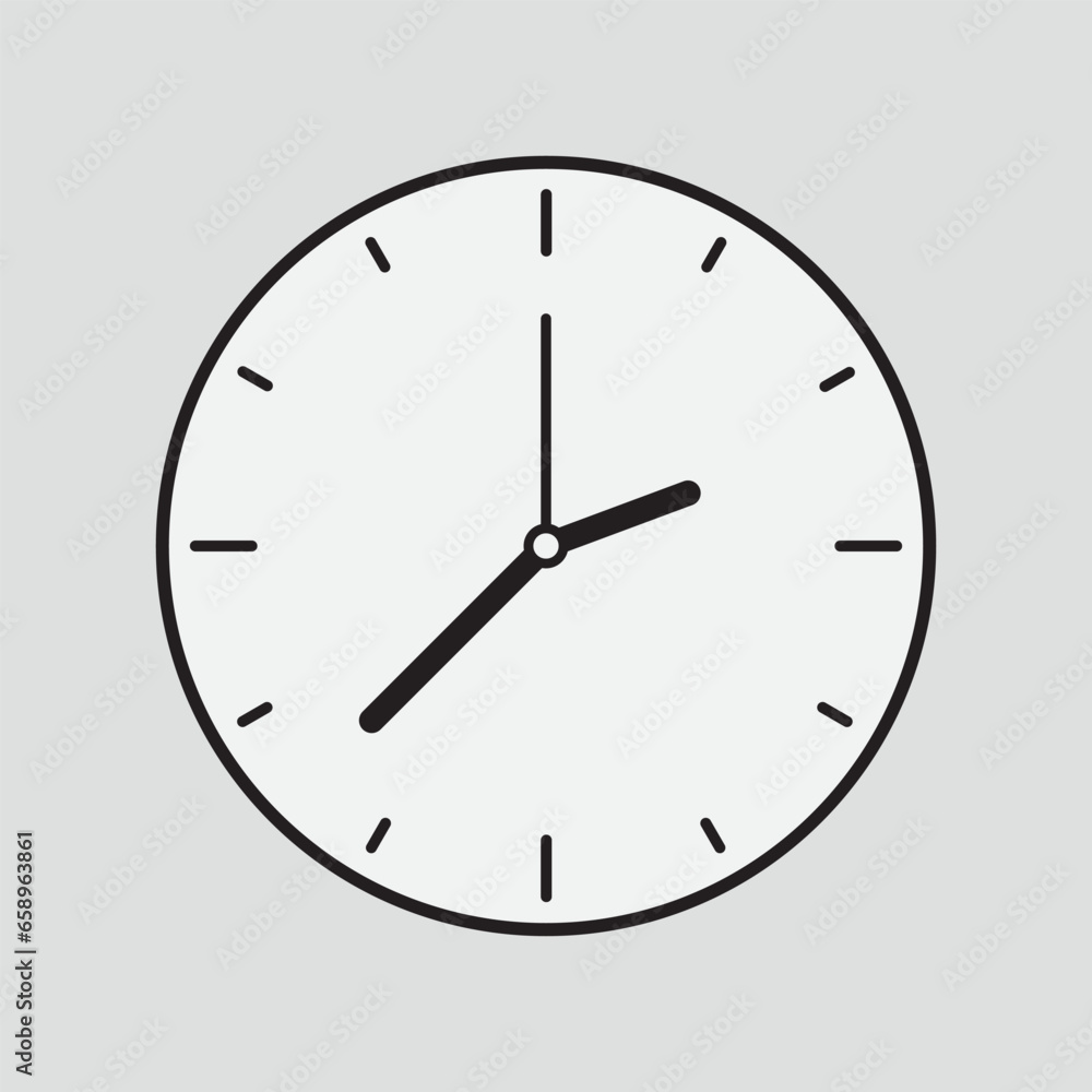 vector white wall clock icon illustration vector white wall clock icon illustration