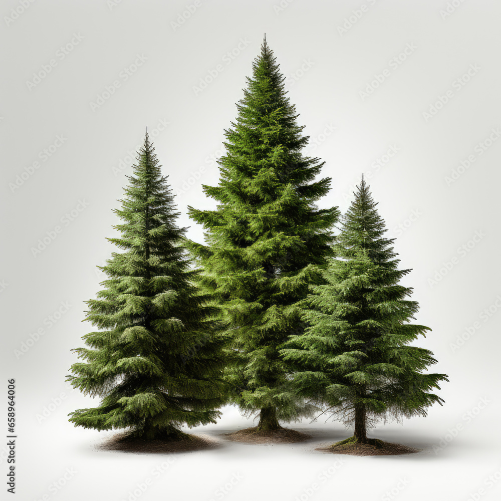 Obraz premium Christmas pine tree isolated on a white background