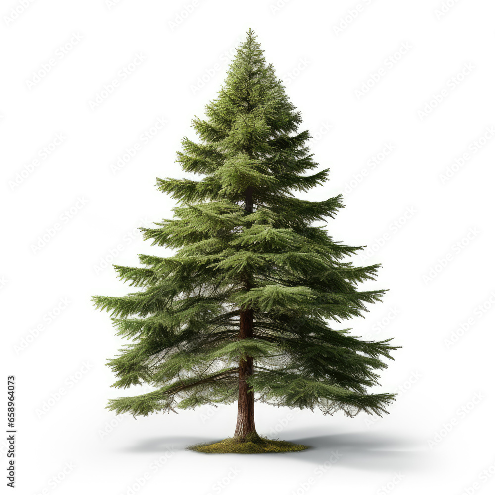 Christmas pine tree isolated on a white background Christmas pine tree isolated on a white background