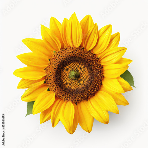 Fresh sunflower isolated on a white background.