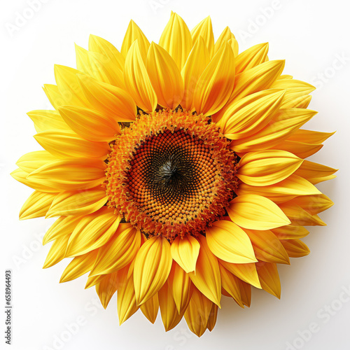 Fresh sunflower isolated on a white background.