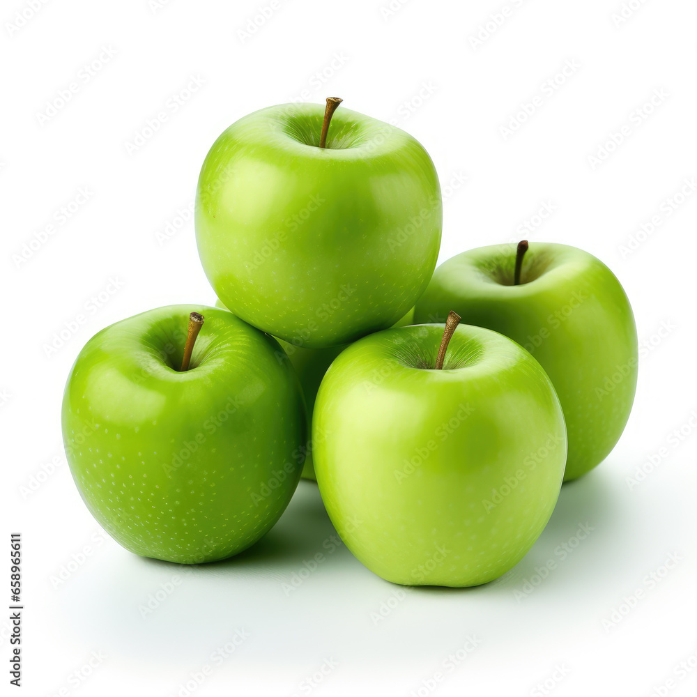 Green apple on white background Green apple on white background