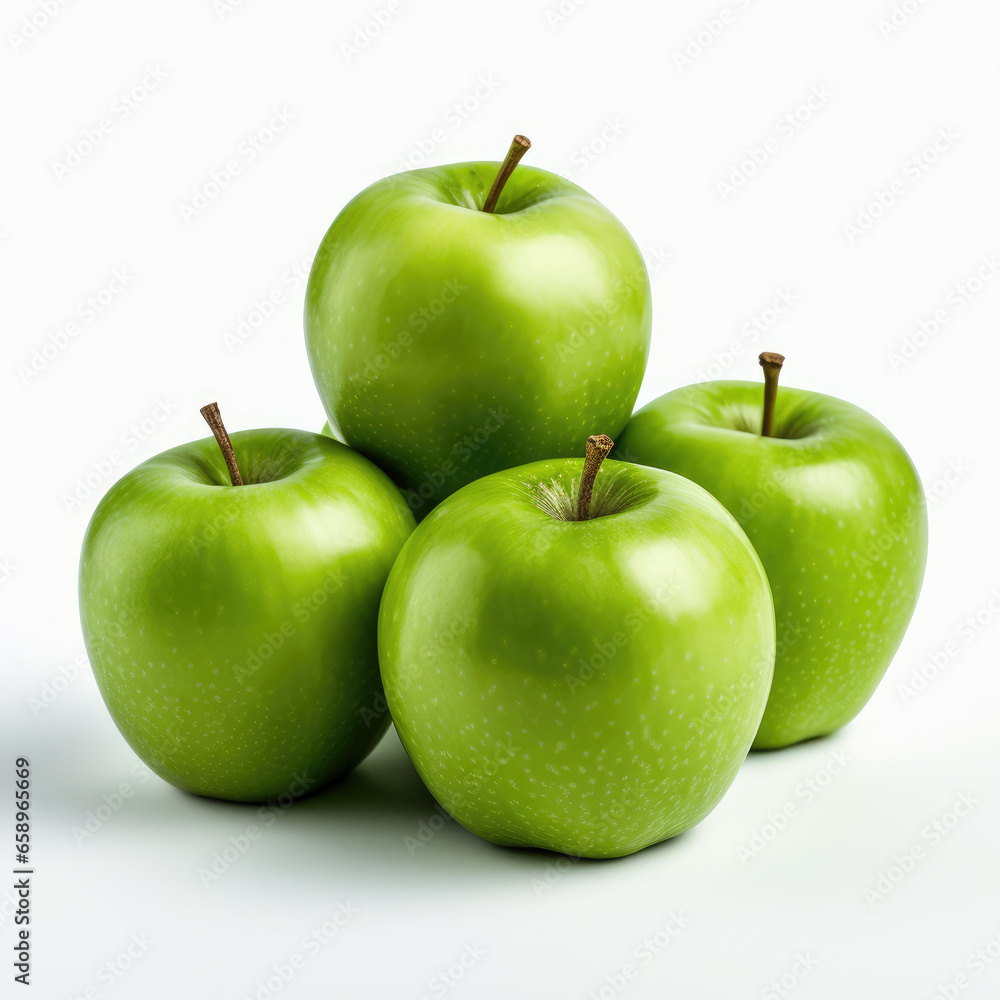 Green apple on white background Green apple on white background