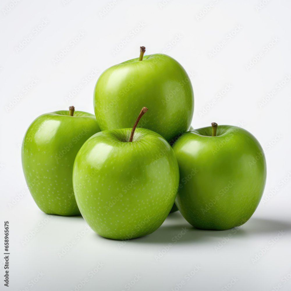 Green apple on white background Green apple on white background