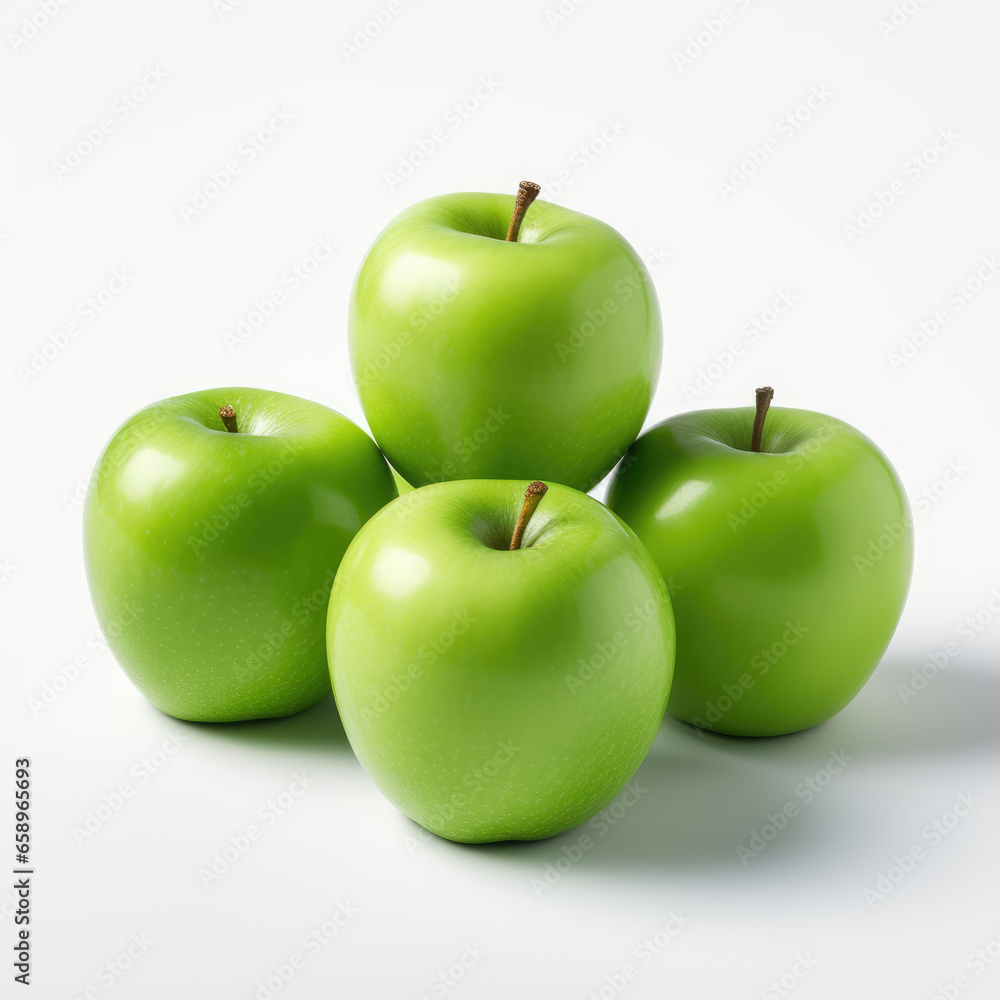 Green apple on white background Green apple on white background