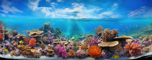 Vibrant Underwater Oasis: Fish and Coral Reef  © John Boss
