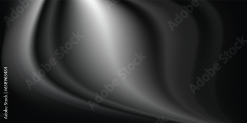 Black abstract background design. Modern wavy line pattern (guilloche curves) in monochrome colors. Premium stripe texture for banner