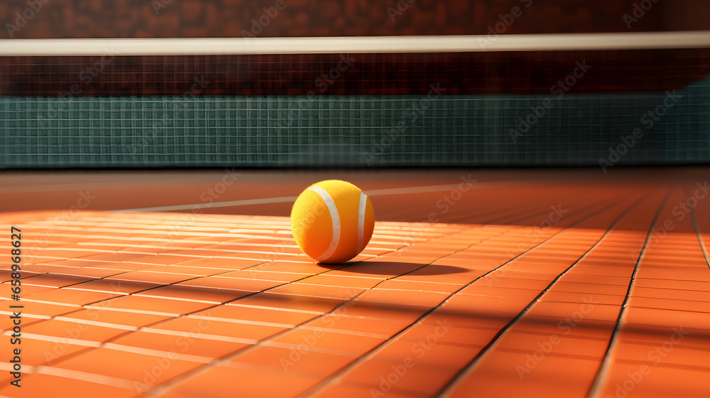 tennis ball on the tennis ground