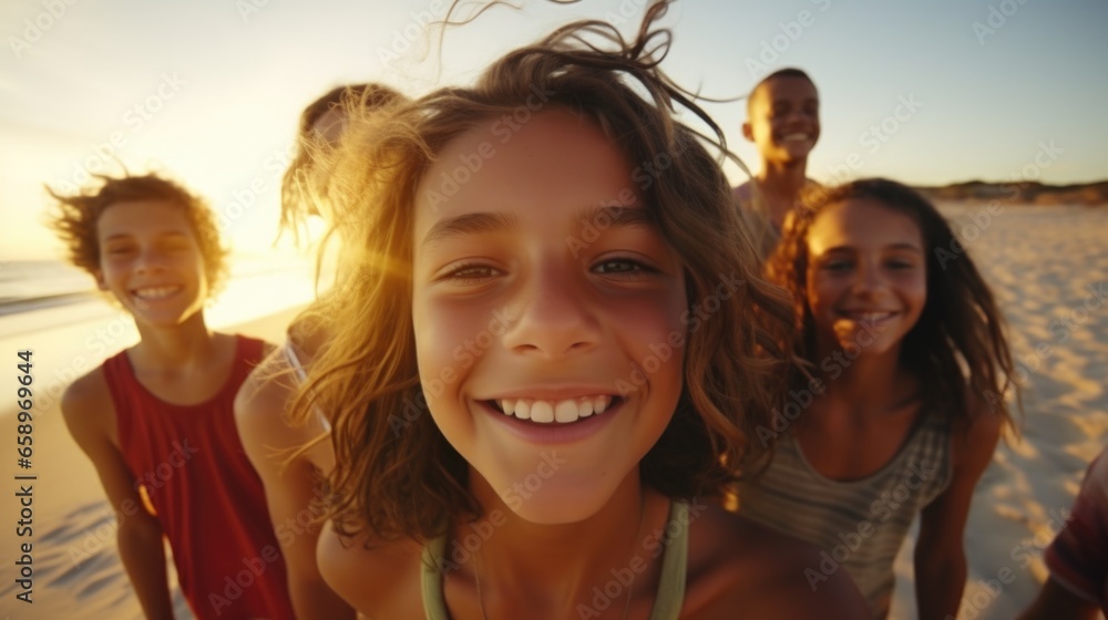 A group of people standing on top of a sandy beach A group of people standing on top of a sandy beach