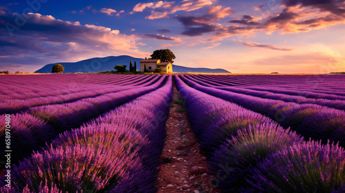 Lavender field at sunset © Daniel