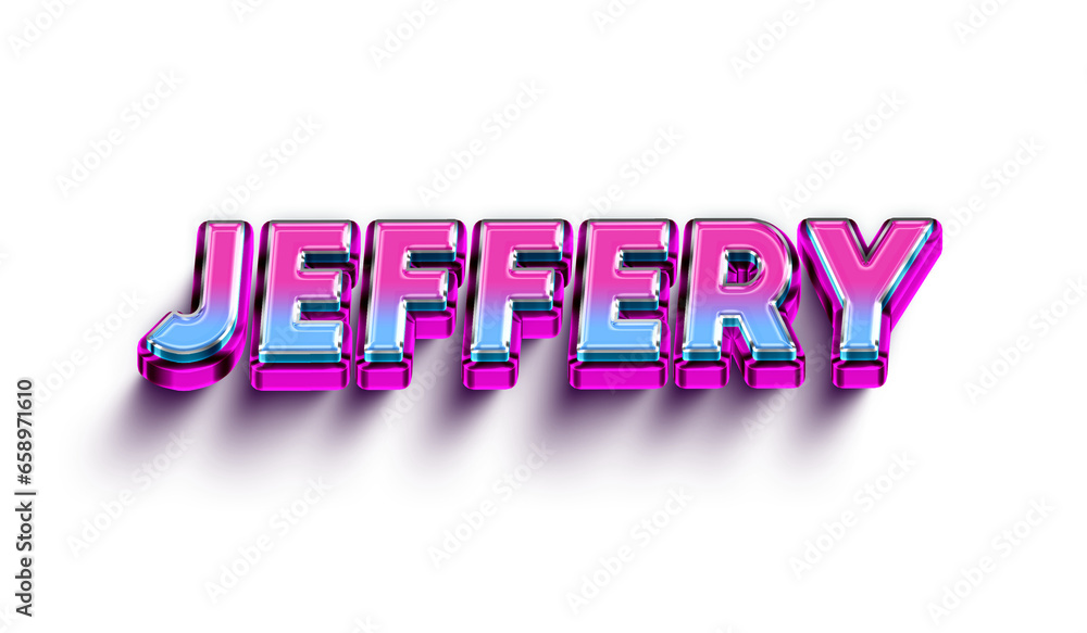 Jeffery Colorful 3d Abstract Text name Jeffery Colorful 3d Abstract Text name