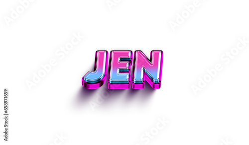 Jen Colorful 3d Abstract Text name photo