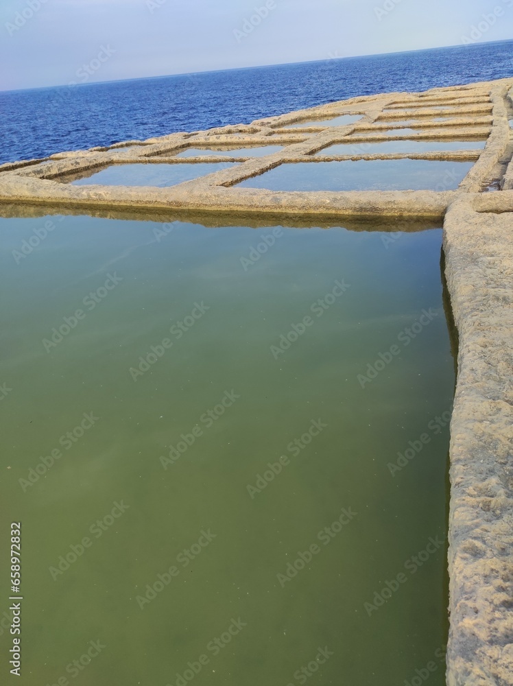 Obraz premium Malte, Gozo, salines naturelles