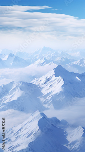 AI Winter Snow Mountain Natural Landscape