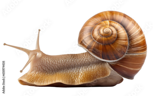 Striped Shell of a Large African Land Snail on isolated background