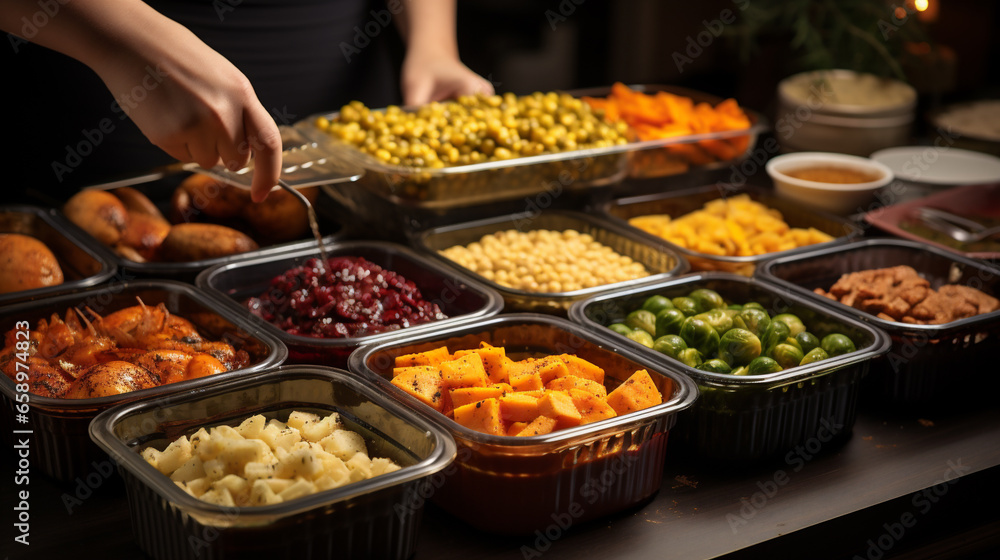 Healthy eating concept with different meals in bowls on a black background Healthy eating concept with different meals in bowls on a black background