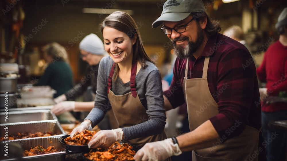 Catering Service in a Restaurant, Chefs Serving Dishes Catering Service in a Restaurant, Chefs Serving Dishes