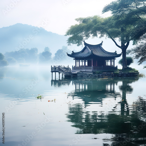 Lake scenery generated by AI © 昊 周