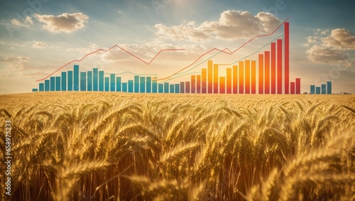 Illustration depicting wheat flakes and representing the rise in food prices like wheat and other foods