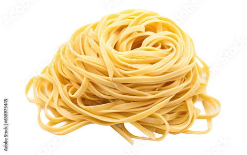 Udon Noodles Forming a Loose Coil on isolated background