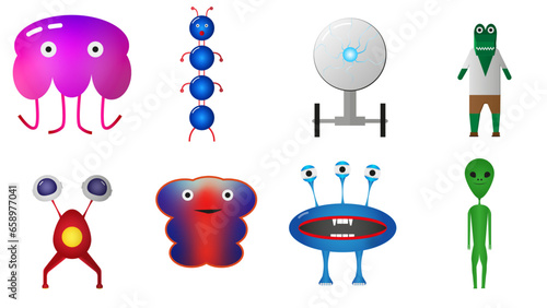 Set of fun Aliens and Monsters