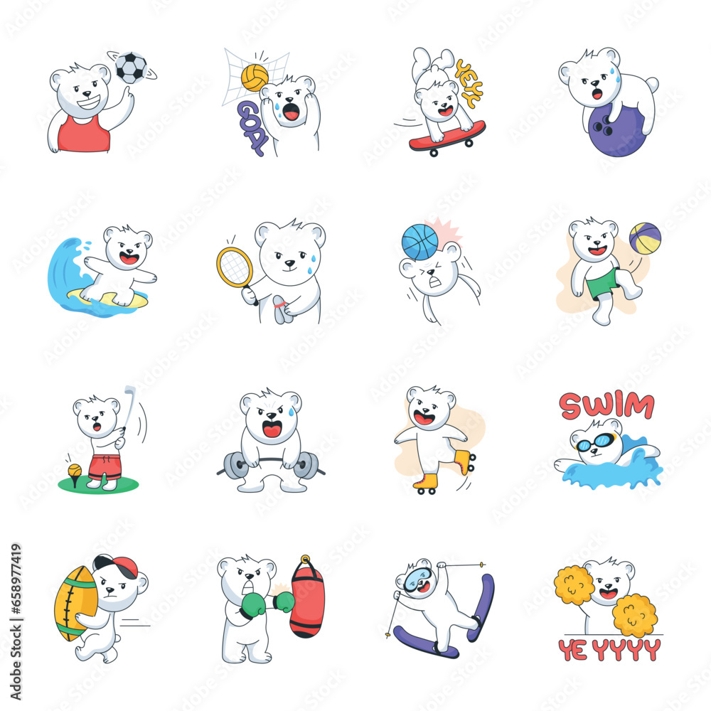 Pack of Flat Sports Stickers
Pack of Flat Sports Stickers