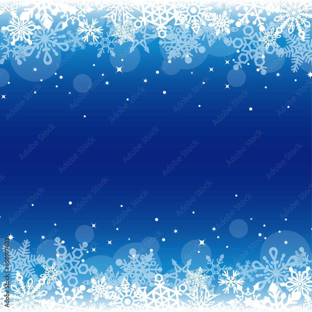 繊細な雪の結晶フレーム_正方形1
 - obrazy, fototapety, plakaty 