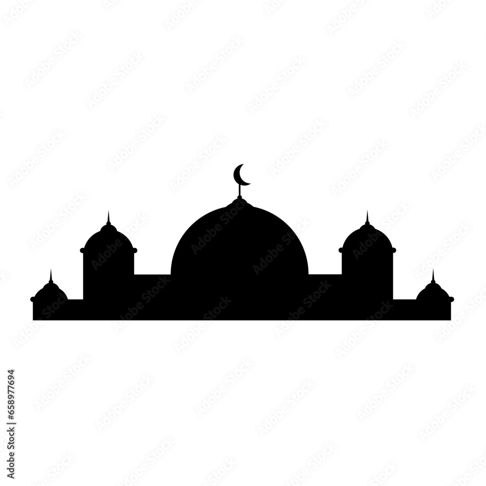 black and white mosque ornament