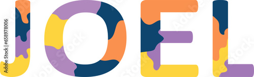 Εκτύπωση καμβά Joel Colorful 3d Abstract Text name