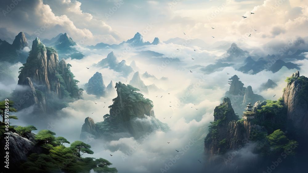 During the sunrise or sunset, the beautiful scenery on the mountains. Free picture During the sunrise or sunset, the beautiful scenery on the mountains. Free picture