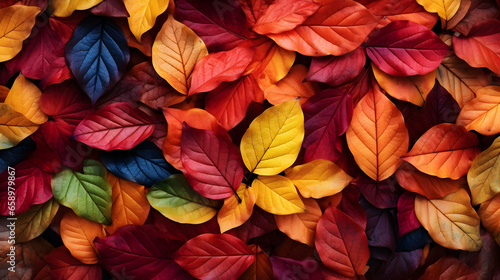 Colorful background made of fallen autumn leaves 