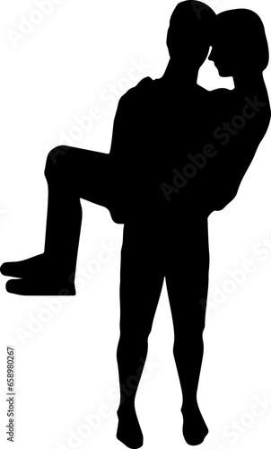 romantic love couple silhouette illustration