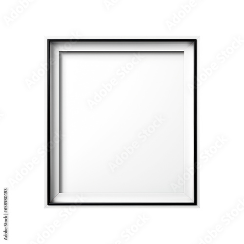 White photo frame. Isolated on transparent background.