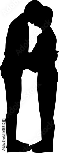romantic love couple silhouette illustration