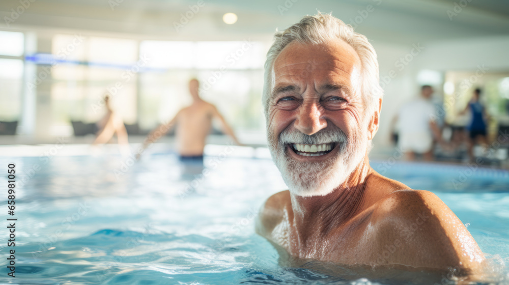 Fototapeta premium man in pool