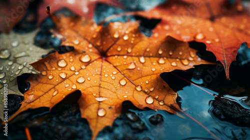 autumn leaves on the floor 