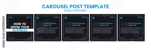 Editable Business carousel post for social media use. Instagram carousel post template for business.