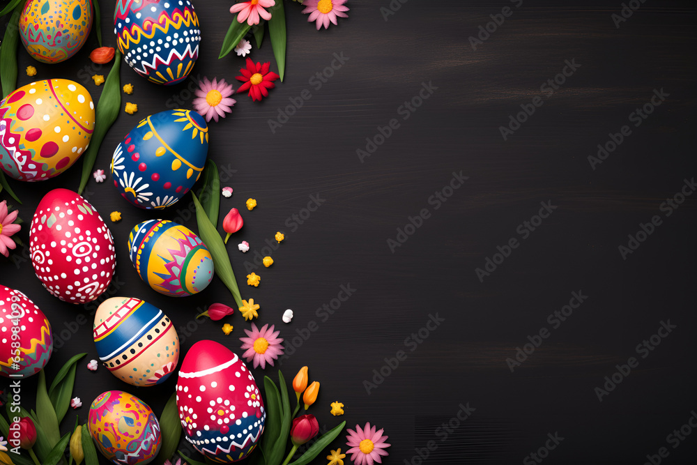 easter eggs on a dark background easter eggs on a dark background