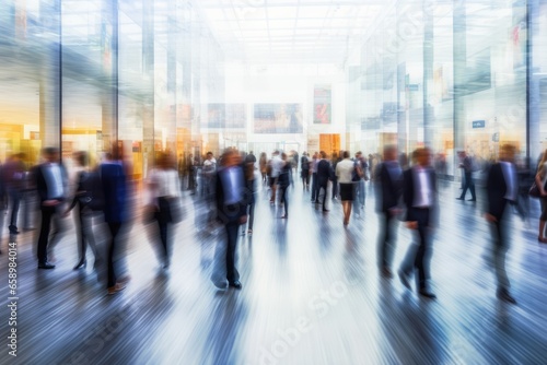 Blurred image of business people walking in the lobby of a modern office building © Mr. Muzammil