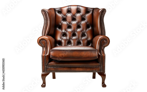 Beauty of Vintage Wingback Chair on isolated background