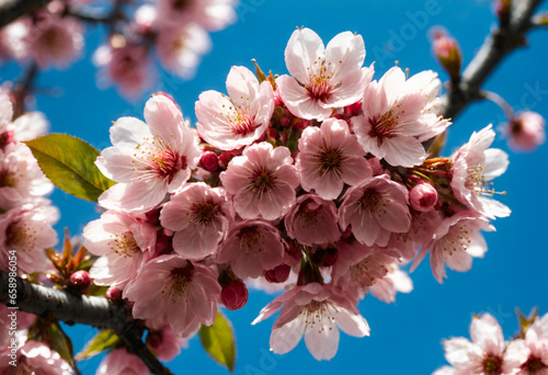 Pink cherry blossom flower ...