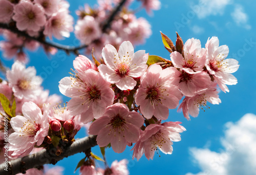 Pink cherry blossom flower ...