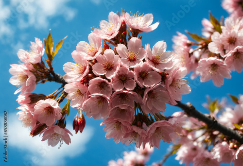 Pink cherry blossom flower ...