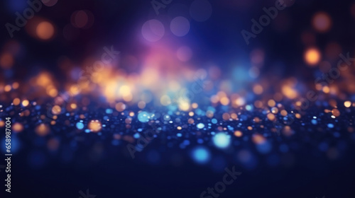 Abstract background with blue and purple particles. Christmas background