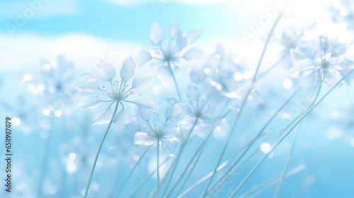 Blue fantasy calming background with water drops