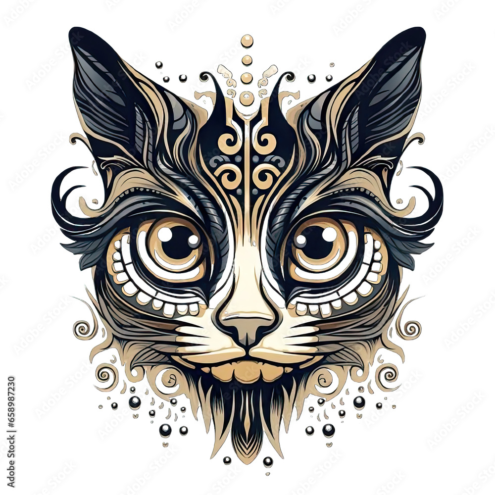 The art of cat lovers expressed through line art. Created by AI. The art of cat lovers expressed through line art. Created by AI.