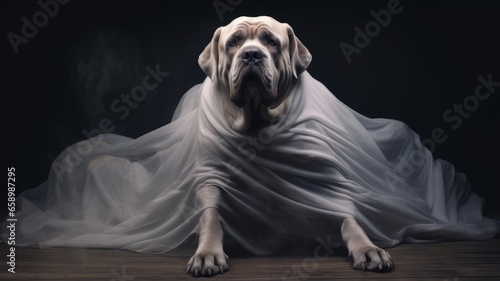 Halloween Ghost Neapolitan Mastiff Dog in Costume