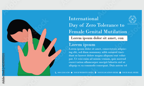 Simple flat victor International Day of Zero Tolerance to Female Genital Mutilation design